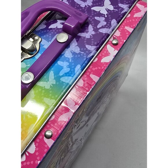 Lisa Frank ~UNICORN RAINBOW Tin Butterflies Metal Embossed Lunchbox Tin - Picture 11 of 15